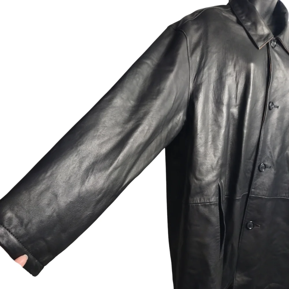 Weatherproof Men's Black Brown Reversible Leather Jacket Size XXL